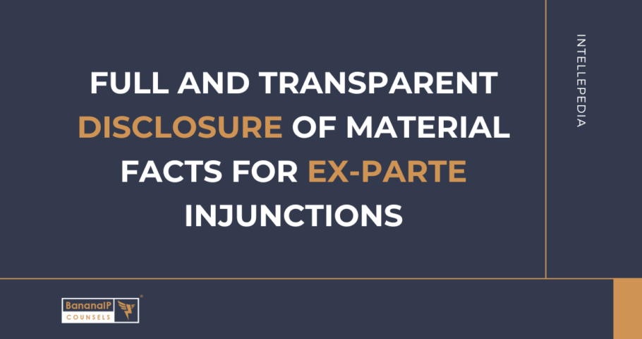 Full and Transparent Disclosure of Material Facts for Ex-parte Injunctions