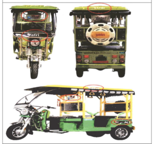 Plaintiff's "YATRI" branded e-rickshaw